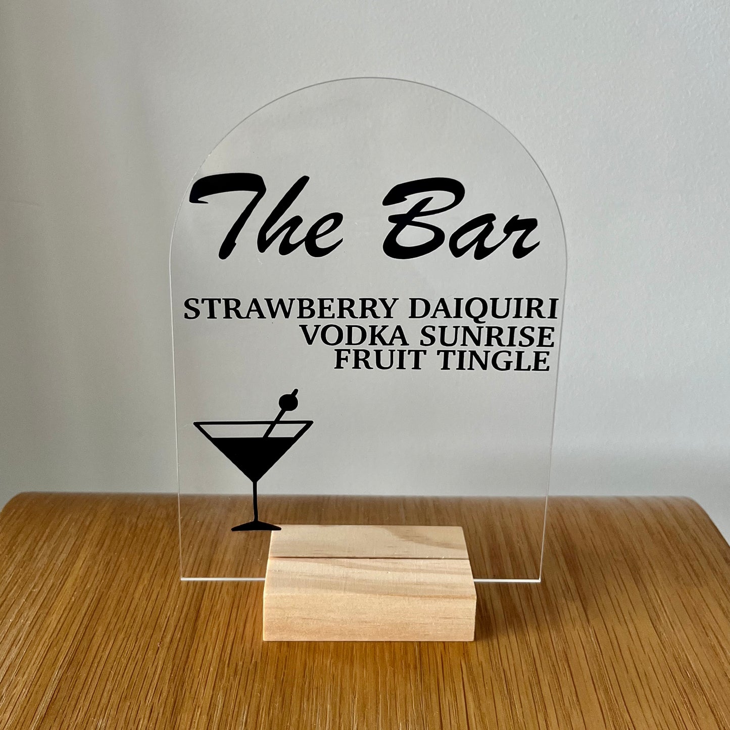 Custom Wedding Bar Acrylic Sign