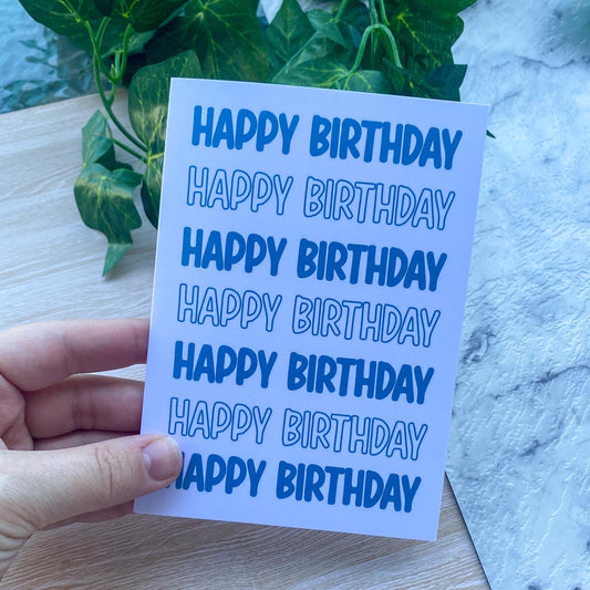 Happy Birthday Card (Blue)