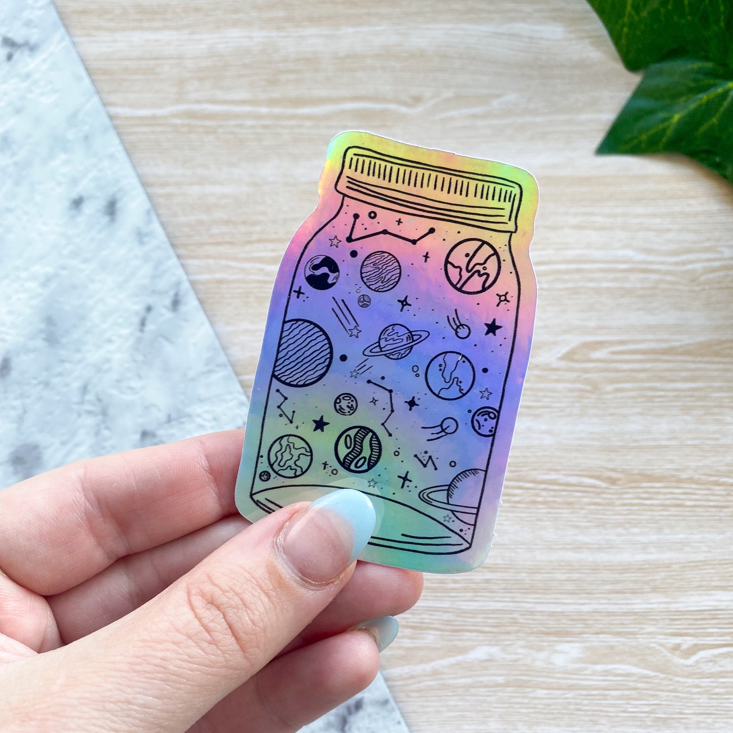 Space Jar Holographic Sticker