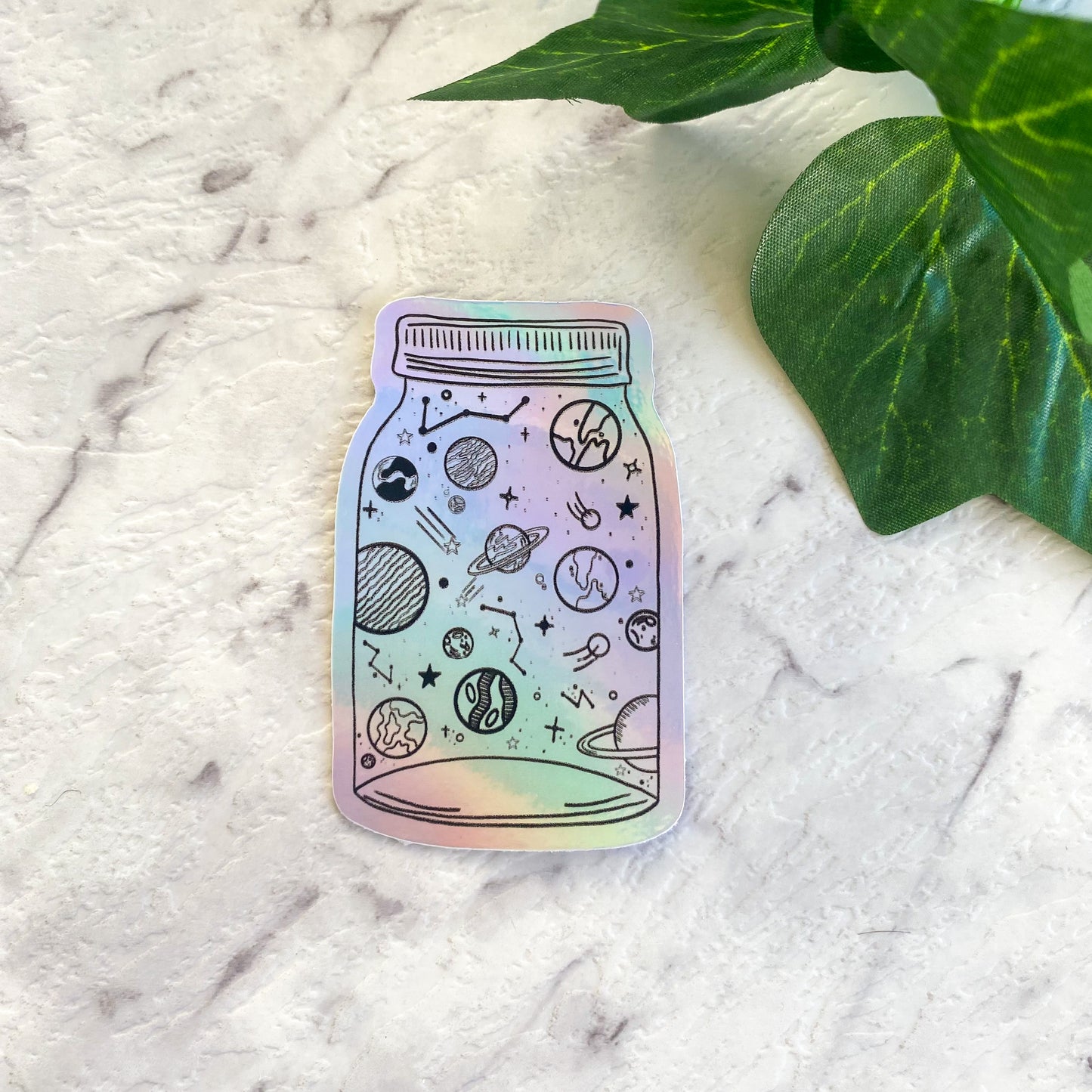 Space Jar Holographic Sticker