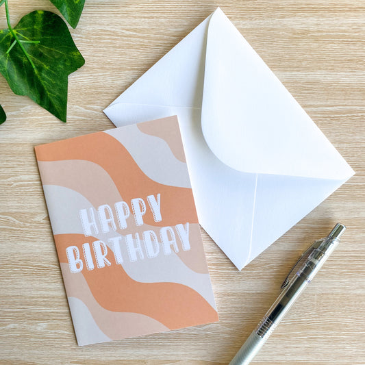 Orange Flow Birthday Card