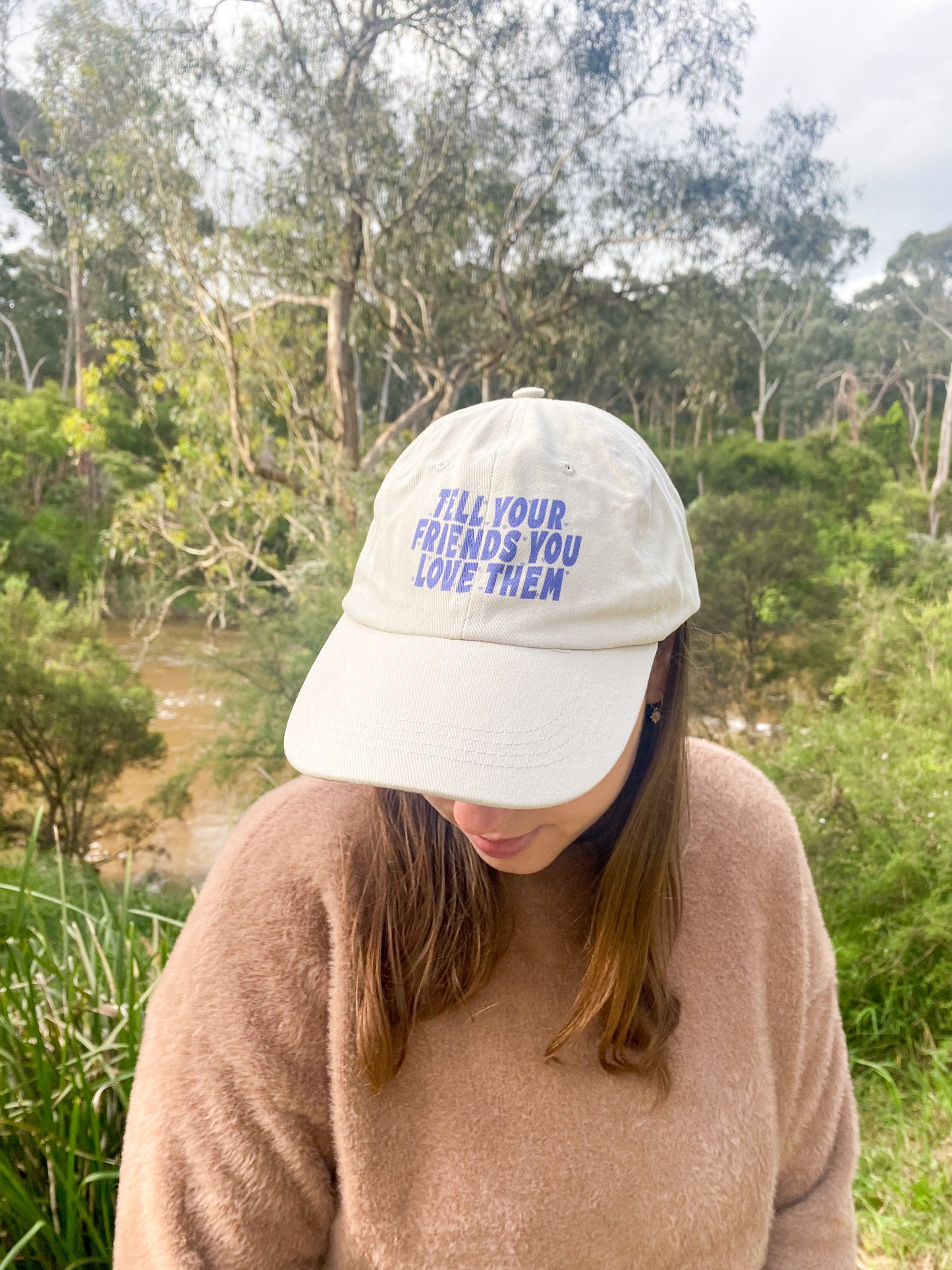 Printed Cap -  Purple "Tell Your Friends You Love Them"