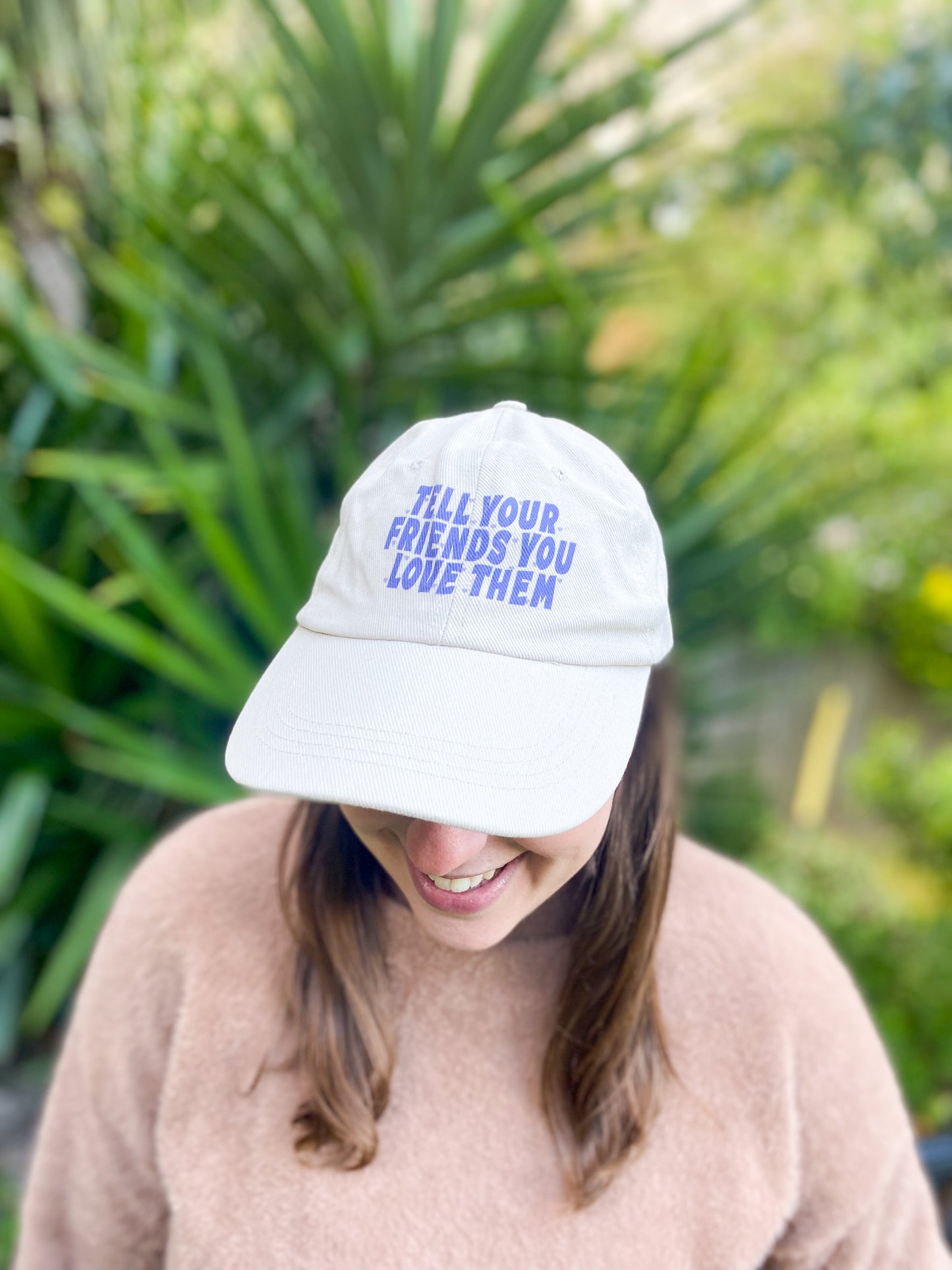 Printed Cap -  Purple "Tell Your Friends You Love Them"